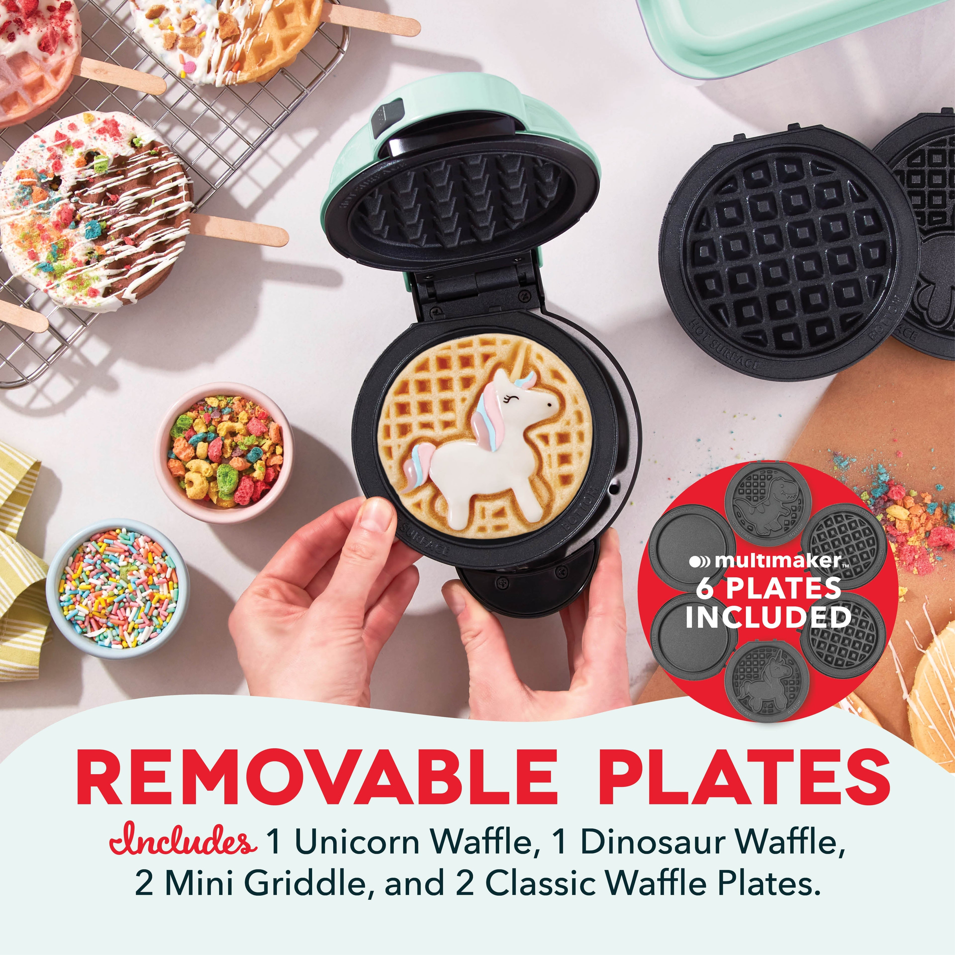 MultiMaker® Mini System with Removable Plates: Waffle & Griddle